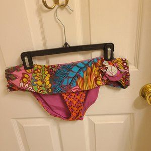 Nanette Lepore Floral Hipster Swim Bikini Bottoms with Band L